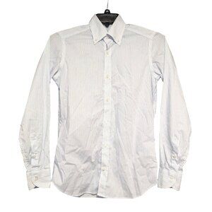 Caliban Mens Blue & White Striped Button-Down Long-Sleeve Shirt Size S